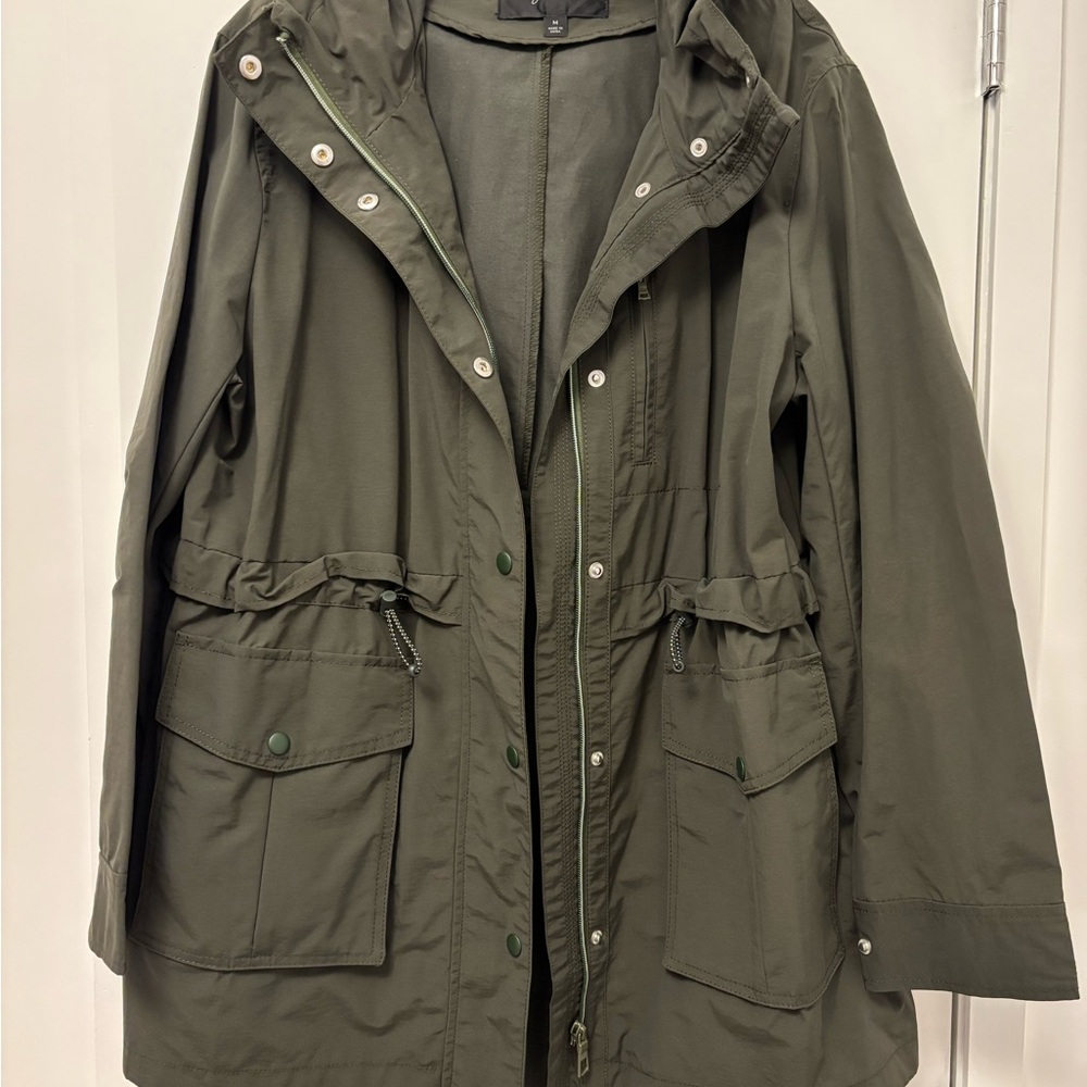 J Crew Olive Green Women's Parka Jacket - water resistant